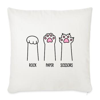 Rock Paper Scissors - Sofakissen mit Füllung 45 x 45 cm - Naturweiß  - Vorne