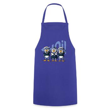 Ahoi Pinguine - Kochschürze - Royalblau - Vorne - AI Model Male 185 dark (185cm)