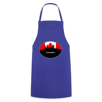 Calgary Kanada-Flaggen-Skyline-Schattenbild-Reise - Kochschürze - Royalblau - Vorne - AI Model Male 185 dark (185cm)