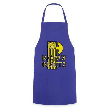 ROMA INVICTA Römer Rom SPQR Roma - Kochschürze - Royalblau - Vorne - AI Model Male 185 dark (185cm)