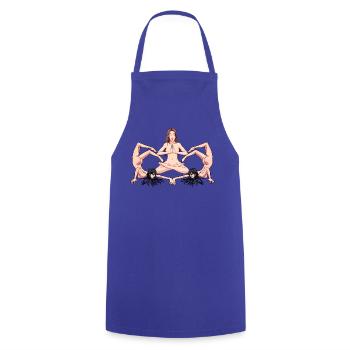 Yoga Érotique Femmes Nues Nues Yoga Yogi - Tablier de cuisine - bleu royal - Devant - AI Model Male 185 dark (185cm)