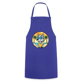 Wolf Lustige Cartoon Sommer Strand Sonnenbrille Aufkleber - Kochschürze - Royalblau - Vorne - AI Model Male 185 dark (185cm)