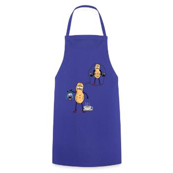 Peanut Morning Grouch Early Bird Bodybuilder - Cooking Apron - royal blue - Front - AI Model Male 185 dark (185cm)