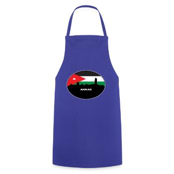 Amman, Jordanien, Flagge, Skyline, Silhouette, Reisen - Kochschürze - Royalblau - Vorne - AI Model Male 185 dark (185cm)