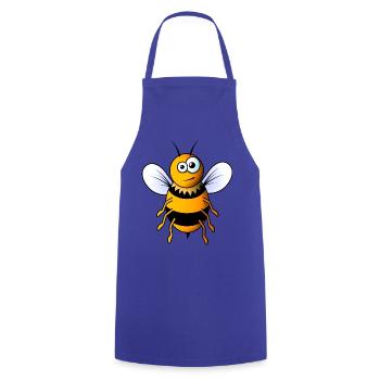 Comic Biene - Kochschürze - Royalblau - Vorne - AI Model Male 185 dark (185cm)