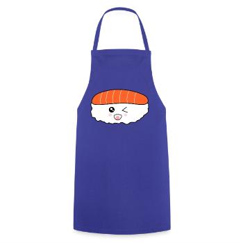 kawaii food, japanese cuisine, japanese fish - Cooking Apron - royal blue - Front - AI Model Male 185 dark (185cm)