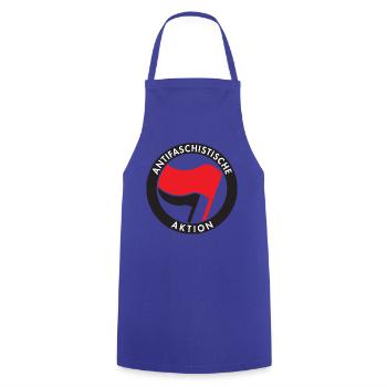 Antifaschistische Aktion Antifa Logo - Kochschürze - Royalblau - Vorne - AI Model Male 185 dark (185cm)