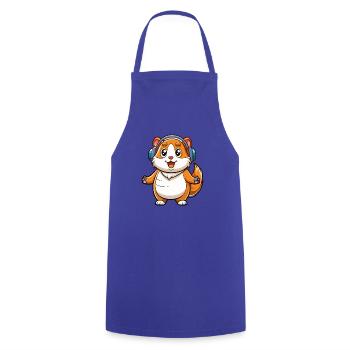 Meerschweinchen Lustige Zeichentrickfigur Kopfhörer Musik - Kochschürze - Royalblau - Vorne - AI Model Male 185 dark (185cm)