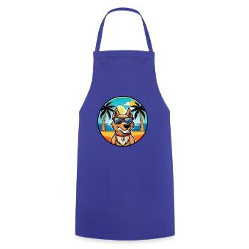 Magyar Agar Dog Breed Cartoon Sunglasses Beach - Cooking Apron - royal blue - Front - AI Model Male 185 dark (185cm)
