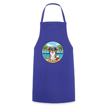 Nederlandse Kooikerhondje Hunderasse Cartoon Strand - Kochschürze - Royalblau - Vorne - AI Model Male 185 dark (185cm)