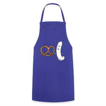 Pretzel Weißwurst Bretzel Bayrisch Essen - Kochschürze - Royalblau - Vorne - AI Model Male 185 dark (185cm)