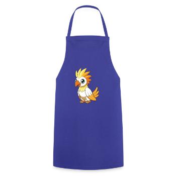 Kakadu Niedliche Maskottchen Zeichentrickfigur Kawaii - Kochschürze - Royalblau - Vorne - AI Model Male 185 dark (185cm)