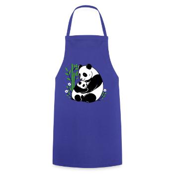 Panda Zärtlichkeit - Kochschürze - Royalblau - Vorne - AI Model Male 185 dark (185cm)
