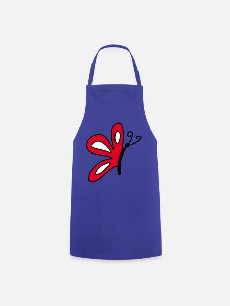Roter Schmetterling Geschenk für sie - Kochschürze - Royalblau