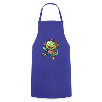 Frosch Lustige Cartoon Figur Kopfhörer Musik - Kochschürze - Royalblau - Vorne - AI Model Male 185 dark (185cm)