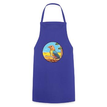 Kuckuck Aquarell Cartoon Kawaii Clipart Tier - Kochschürze - Royalblau - Vorne - AI Model Male 185 dark (185cm)
