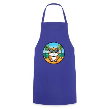 Cochon d’Inde Drôle Dessin Animé Plage Été Lunettes de soleil - Tablier de cuisine - bleu royal - Devant - AI Model Male 185 dark (185cm)