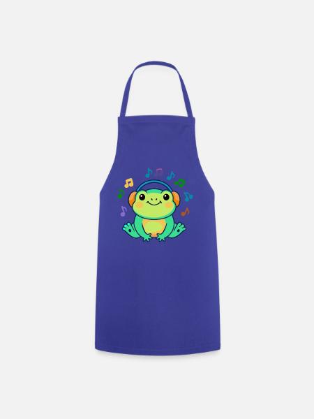 Frosch-DJ mit Kopfhörern - Kochschürze - Royalblau
