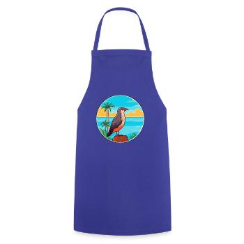 Kuckuck Aquarell Cartoon Kawaii Clipart Tier - Kochschürze - Royalblau - Vorne - AI Model Male 185 dark (185cm)