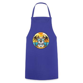 Bully Kutta Chien Race Dessin Animé Lunettes De Soleil Plage - Tablier de cuisine - bleu royal - Devant - AI Model Male 185 dark (185cm)