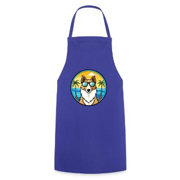 Smooth Collie Hunderasse Cartoon Sonnenbrille Strand - Kochschürze - Royalblau - Vorne - AI Model Male 185 dark (185cm)