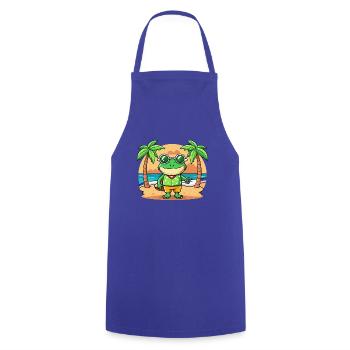 Frog Funny Cartoon Summer Beach Sunglasses - Cooking Apron - royal blue - Front - AI Model Male 185 dark (185cm)