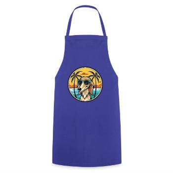 Saluki Dog Breed Cartoon Sunglasses Beach - Cooking Apron - royal blue - Front - AI Model Male 185 dark (185cm)