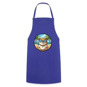 Cochon d’Inde Drôle Dessin Animé Plage Été Lunettes de soleil - Tablier de cuisine - bleu royal - Devant - AI Model Male 185 dark (185cm)