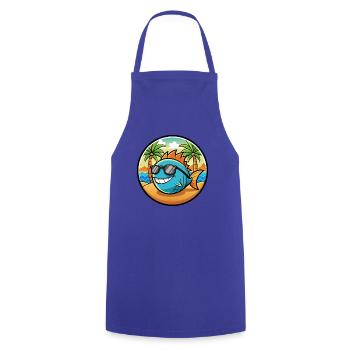 Fisch Lustige Cartoon Sommer Strand Sonnenbrille Aufkleber - Kochschürze - Royalblau - Vorne - AI Model Male 185 dark (185cm)