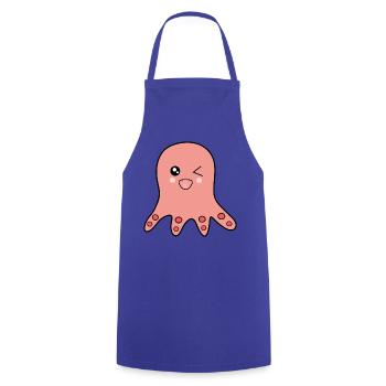 Oktopus Meerestiere - Kochschürze - Royalblau - Vorne - AI Model Male 185 dark (185cm)