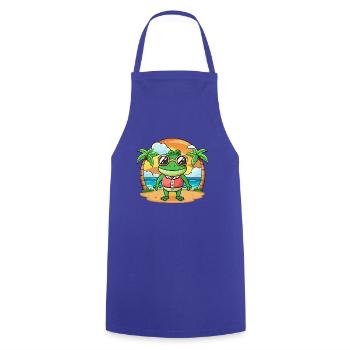 Frog Funny Cartoon Summer Beach Sunglasses - Cooking Apron - royal blue - Front - AI Model Male 185 dark (185cm)