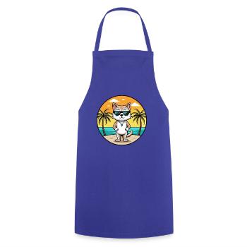 Burmilla Cat Breed Cartoon Lunettes de soleil Beach - Tablier de cuisine - bleu royal - Devant - AI Model Male 185 dark (185cm)