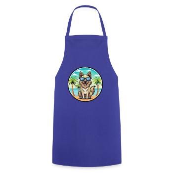 Carpathian Shepherd Dog Breed Cartoon Sunglasses - Cooking Apron - royal blue - Front - AI Model Male 185 dark (185cm)