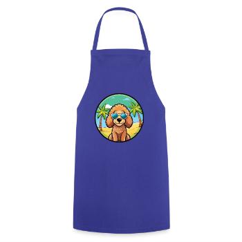 Caniche Jouet Chien Race Dessin Animé Lunettes De Soleil Plage - Tablier de cuisine - bleu royal - Devant - AI Model Male 185 dark (185cm)