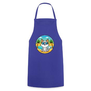 Karelische Bobtail Katzenrasse Cartoon Sonnenbrille Strand - Kochschürze - Royalblau - Vorne - AI Model Male 185 dark (185cm)