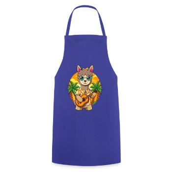 Funny Alpaca Cartoon Summer Beach Sunglasses - Cooking Apron - royal blue - Front - AI Model Male 185 dark (185cm)