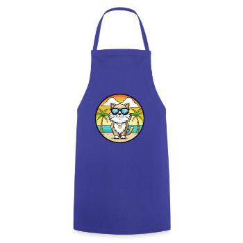 Birman Sacred Cat Breed Cartoon Sunglasses Beach - Cooking Apron - royal blue - Front - AI Model Male 185 dark (185cm)