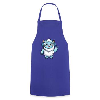 Yeti Lustige Zeichentrickfigur Kopfhörer Musik - Kochschürze - Royalblau - Vorne - AI Model Male 185 dark (185cm)