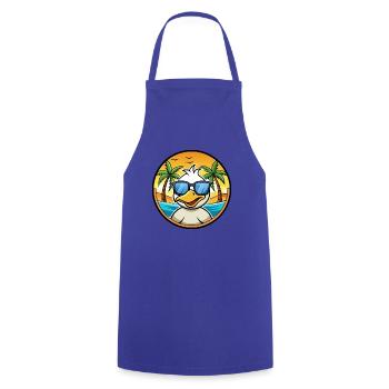 Ente Lustige Cartoon Sommer Strand Sonnenbrille Aufkleber - Kochschürze - Royalblau - Vorne - AI Model Male 185 dark (185cm)