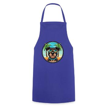 Rottweiler Chien Race Dessin Animé Lunettes De Soleil Plage - Tablier de cuisine - bleu royal - Devant - AI Model Male 185 dark (185cm)