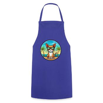 Abessinische Kurzhaarkatze Rasse Cartoon Sonnenbrille - Kochschürze - Royalblau - Vorne - AI Model Male 185 dark (185cm)