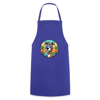 Istrischer Drahthaarhund Hunderasse Cartoon Beach - Kochschürze - Royalblau - Vorne - AI Model Male 185 dark (185cm)