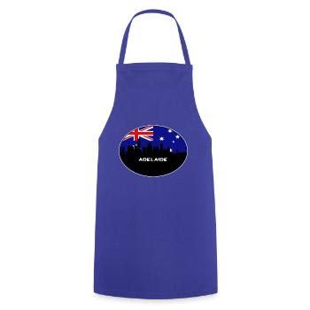 Adelaide Australien Flagge Skyline Silhouette Reisen - Kochschürze - Royalblau - Vorne - AI Model Male 185 dark (185cm)