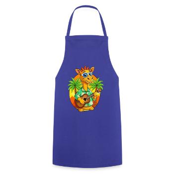 Drôle Camel Dessin animé Plage d’été Lunettes de soleil Guitare - Tablier de cuisine - bleu royal - Devant - AI Model Male 185 dark (185cm)