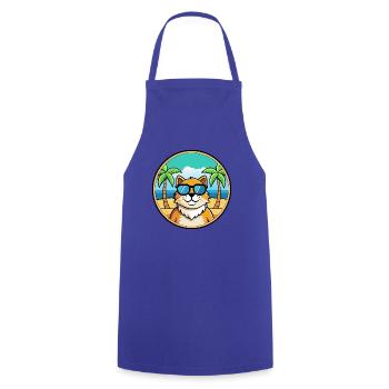 Ragamuffin Katzenrasse Cartoon Sonnenbrille Strand - Kochschürze - Royalblau - Vorne - AI Model Male 185 dark (185cm)