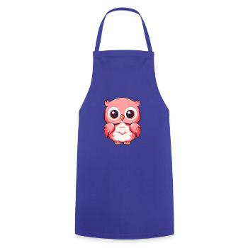 Eule süßes glückliches Kawaii Cartoon Clipart Tier - Kochschürze - Royalblau - Vorne - AI Model Male 185 dark (185cm)