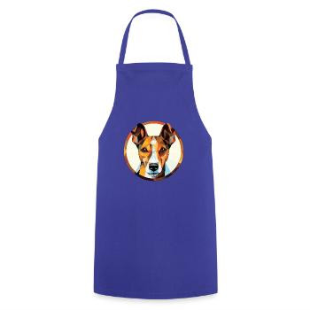 Glatte Foxterrier-Hunderasse buntes Aquarell - Kochschürze - Royalblau - Vorne - AI Model Male 185 dark (185cm)