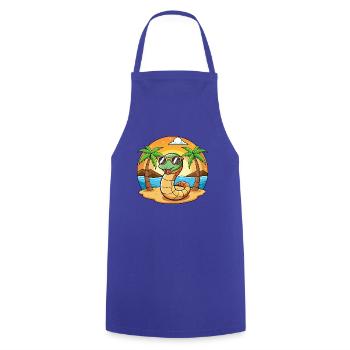 Schlange Lustige Cartoon Sommer Strand Sonnenbrille - Kochschürze - Royalblau - Vorne - AI Model Male 185 dark (185cm)