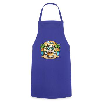 Kuh Lustige Cartoon Sommer Strand Sonnenbrille - Kochschürze - Royalblau - Vorne - AI Model Male 185 dark (185cm)