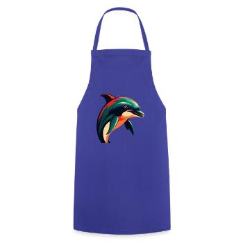 Dauphin Personnage De Dessin Animé Animal De Compagnie Coloré - Tablier de cuisine - bleu royal - Devant - AI Model Male 185 dark (185cm)